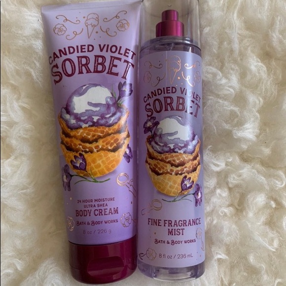 Bath & Body Works Other - New BBW Candied Violet Sorbet Body Care Set